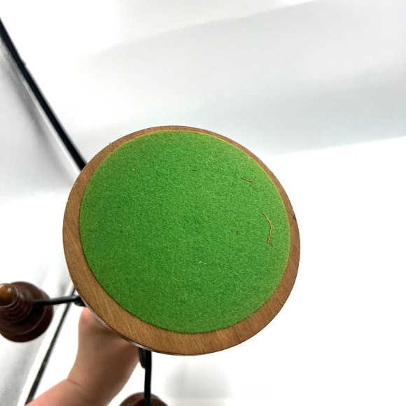 Vintage Candelabra Wooden Curved Metal 4 Arms Stick Candle Holder Decor - Picture 5 of 11